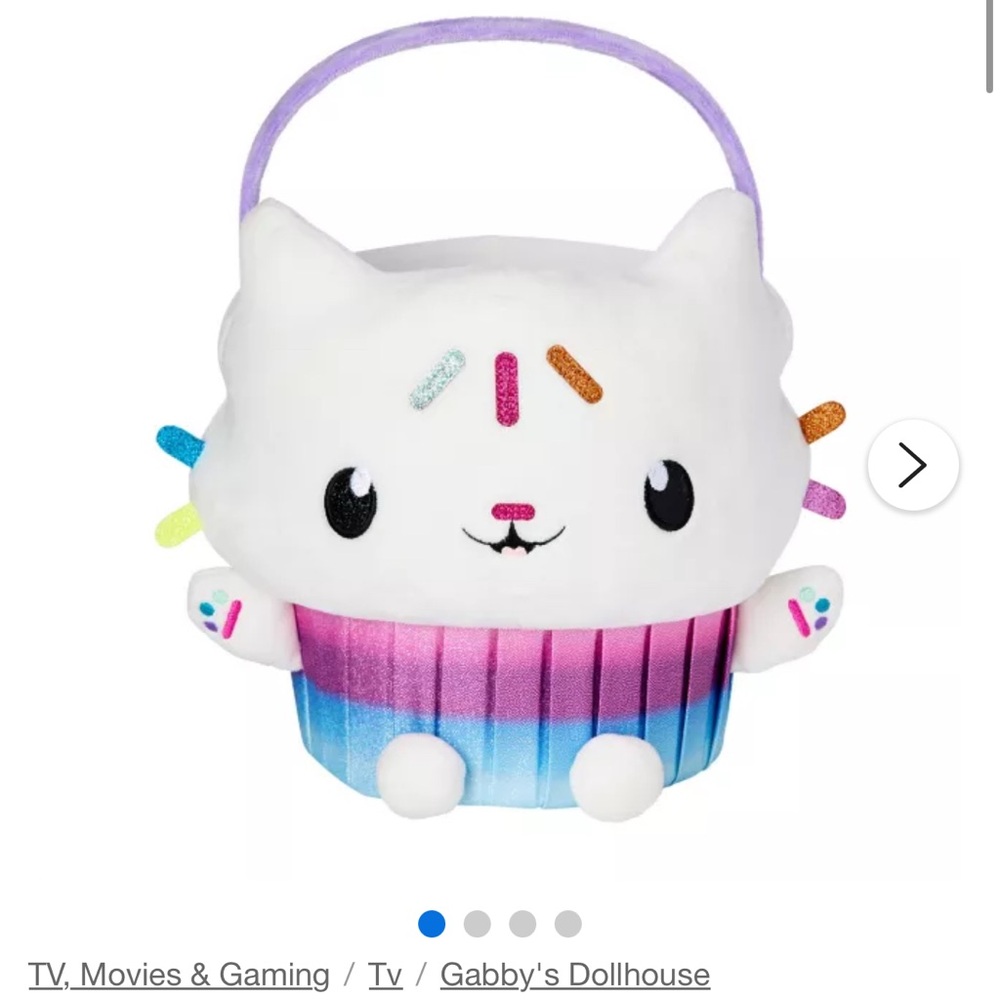 Cakey Cat Plush Treat Bucket Easter Basket - Gabby's Dollhouse